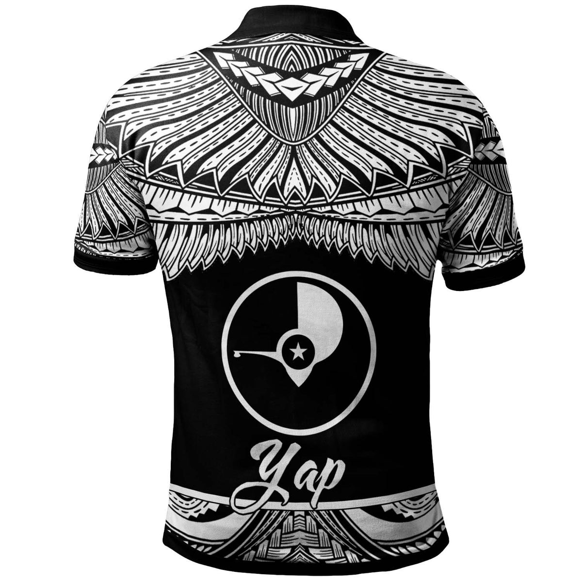 Yap Polo Shirt Polynesian Tattoo White Version - Polynesian Pride