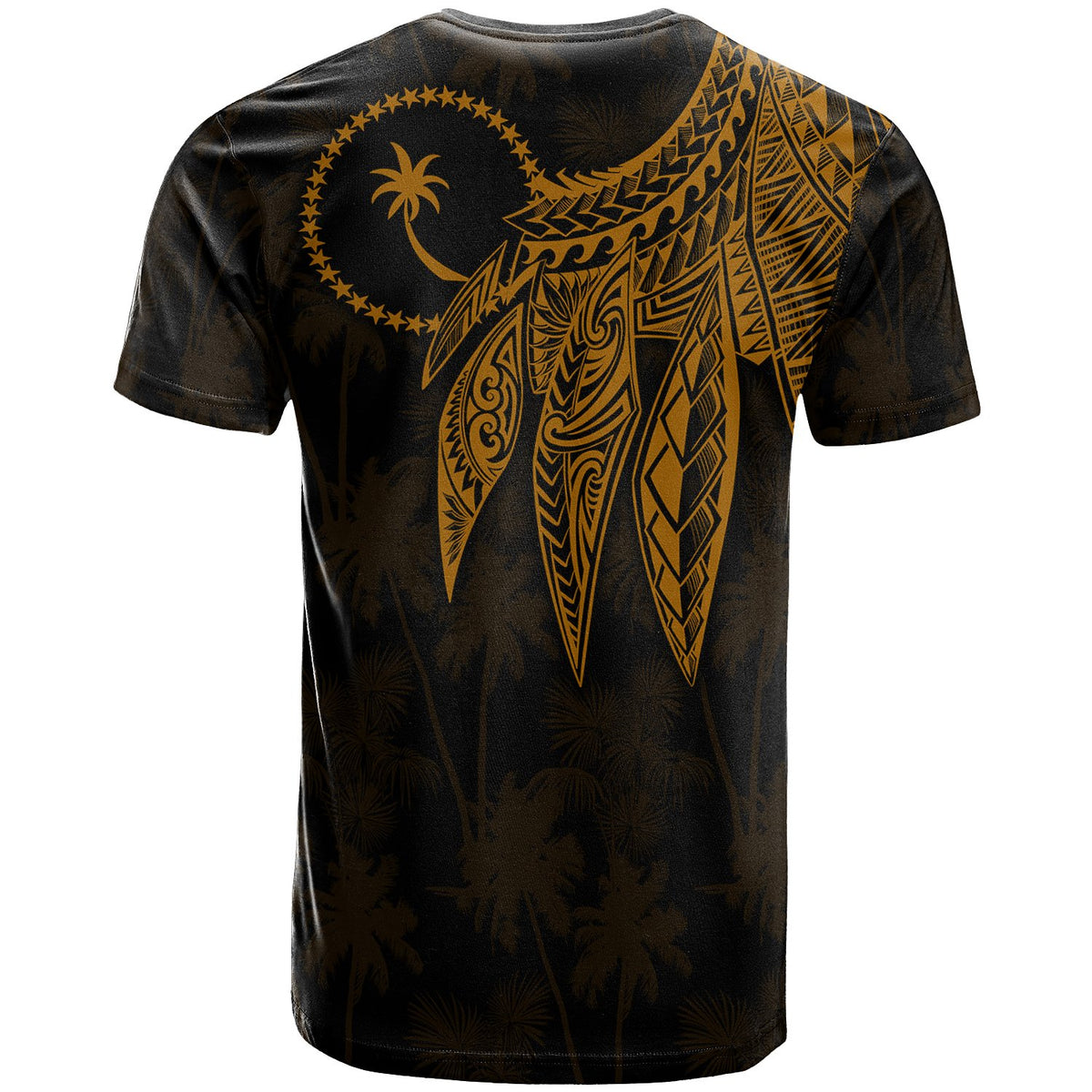 Chuuk T Shirt Polynesian Wings (Golden) - Polynesian Pride
