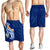 Guam Men's Shorts - Guam Seal Polynesian Patterns Plumeria (Blue) - Polynesian Pride