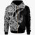 Kosrae Zip Hoodie Hook Tattoo Black Color Unisex Black - Polynesian Pride