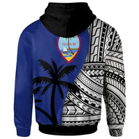 Guam Custom Zip up Hoodie Coat of Arm and Polynesian Patterns - Polynesian Pride