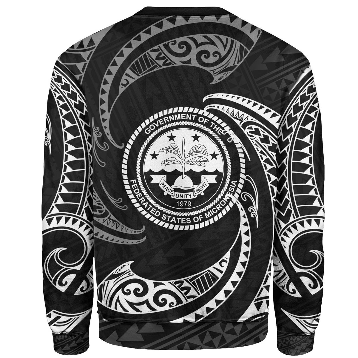 Federated States Of Micronesia Polynesian Sweater - White Tribal Wave - Polynesian Pride