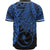 Chuuk Polynesian Baseball Shirt - Tribal Wave Tattoo Blue - Polynesian Pride