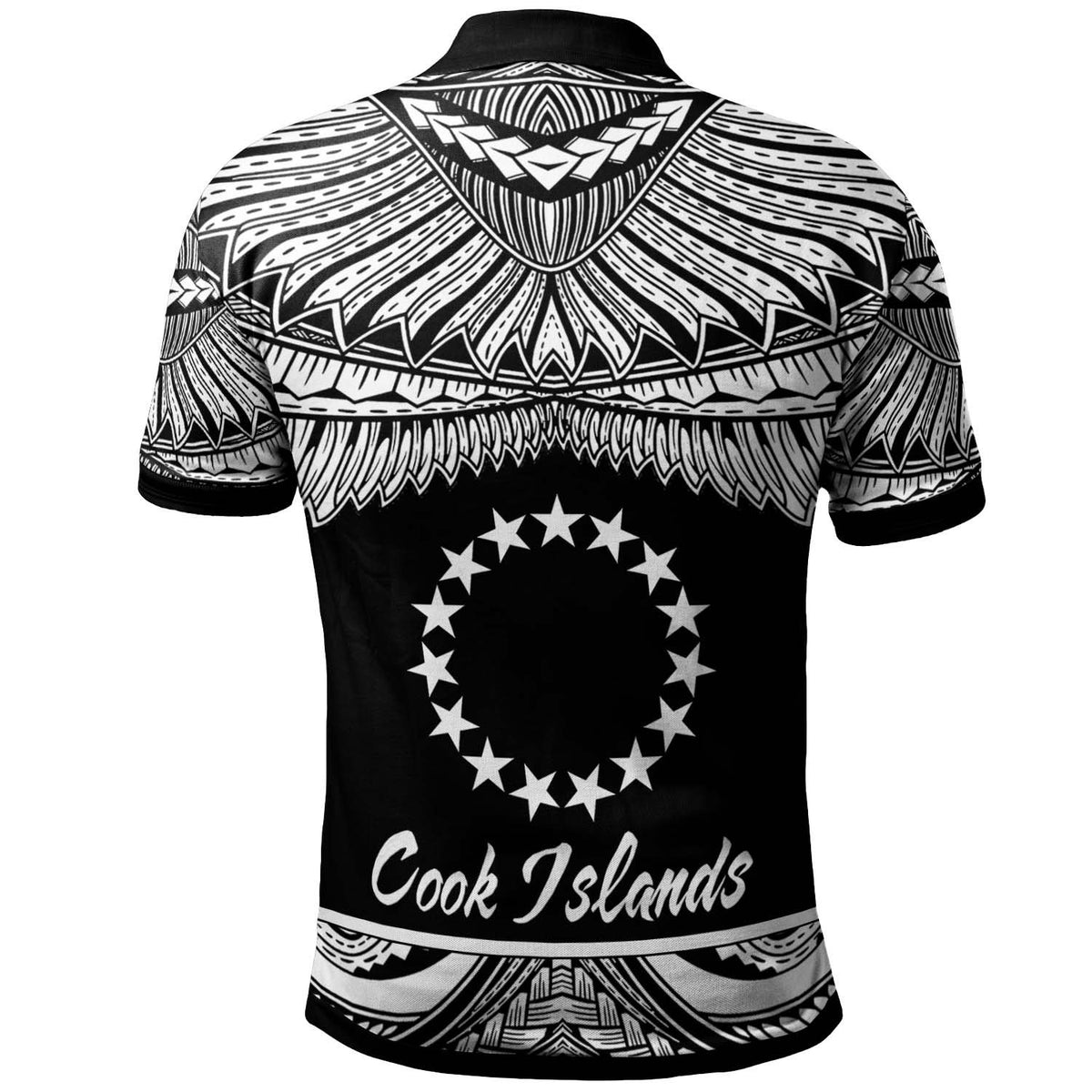 Cook Islands Custom Polo Shirt Polynesian Tattoo White Version - Polynesian Pride