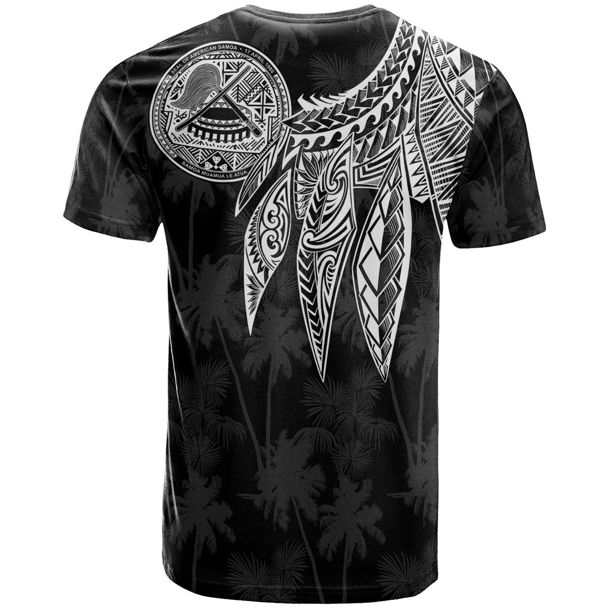 American Samoa Custom T Shirt Polynesian Wings (White) - Polynesian Pride