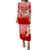 (Custom Personalised) Fiji Puletasi Dress Red Tapa Pattern Fijian Plumeria Flowers LT13 Red - Polynesian Pride