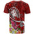 Fiji Custom T Shirt Turtle Plumeria (Red) - Polynesian Pride