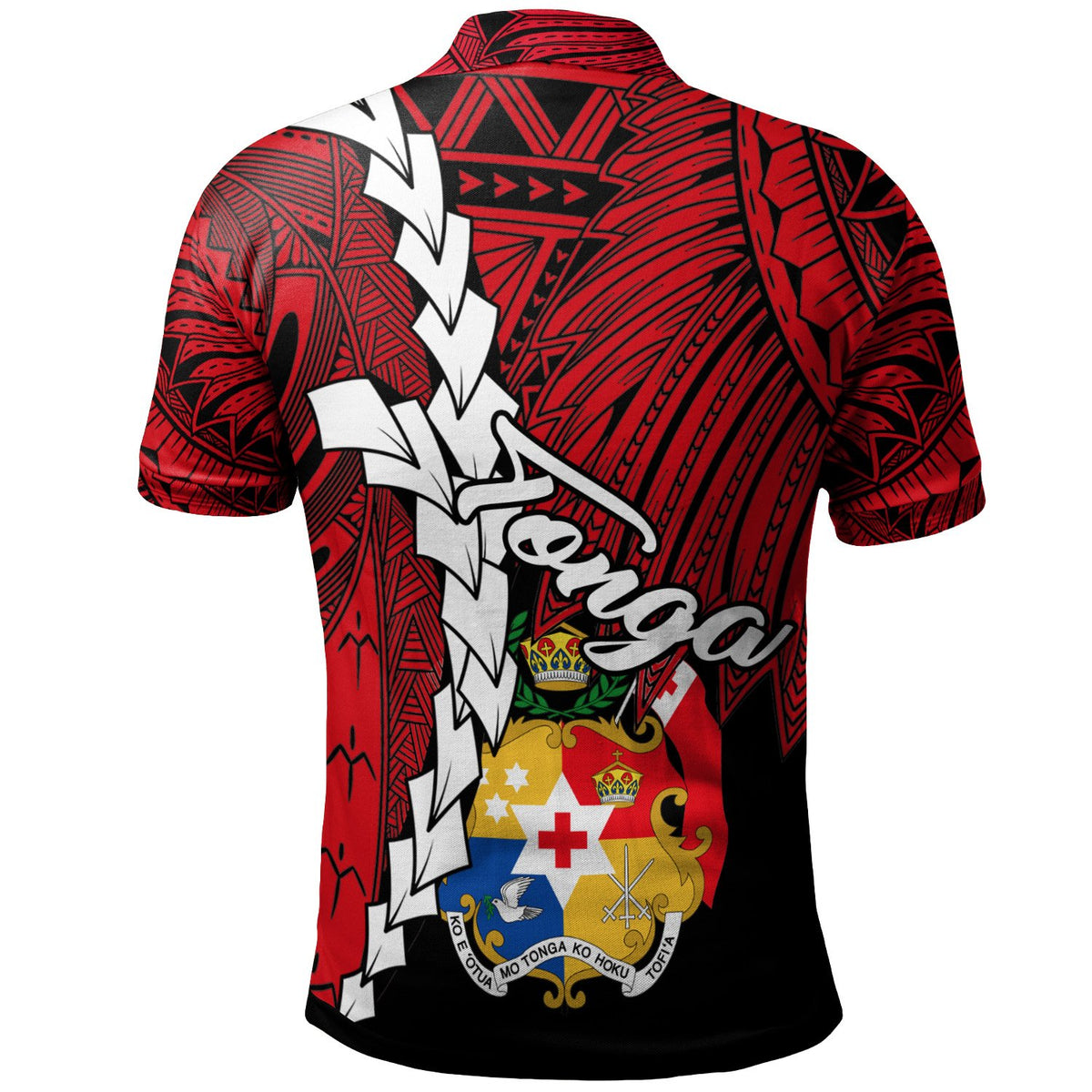 Tonga Polynesian Custom Polo Shirt Tribal Wave Tattoo Flag Color - Polynesian Pride