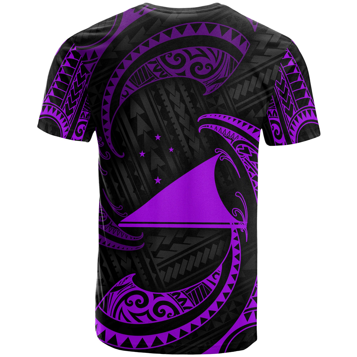 Tokelau Polynesian Custom T Shirt Purple Tribal Wave - Polynesian Pride