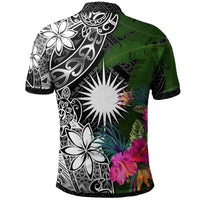 Marshall Islands Polo Shirt Turtle Plumeria Banana Leaf - Polynesian Pride