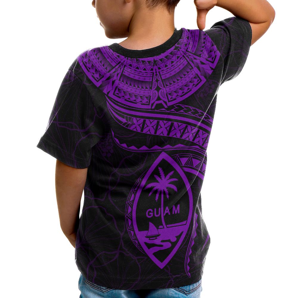 Guam Polynesian Custom T Shirt Guam Waves (Purple) - Polynesian Pride