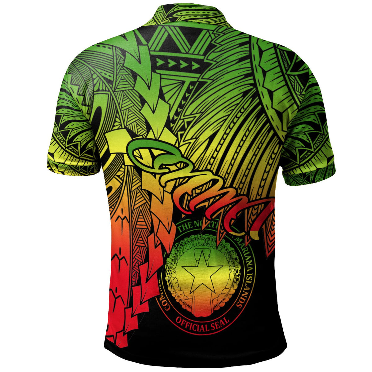 Northern Mariana Islands Polynesian Custom Polo Tribal Wave Tattoo Reggae - Polynesian Pride