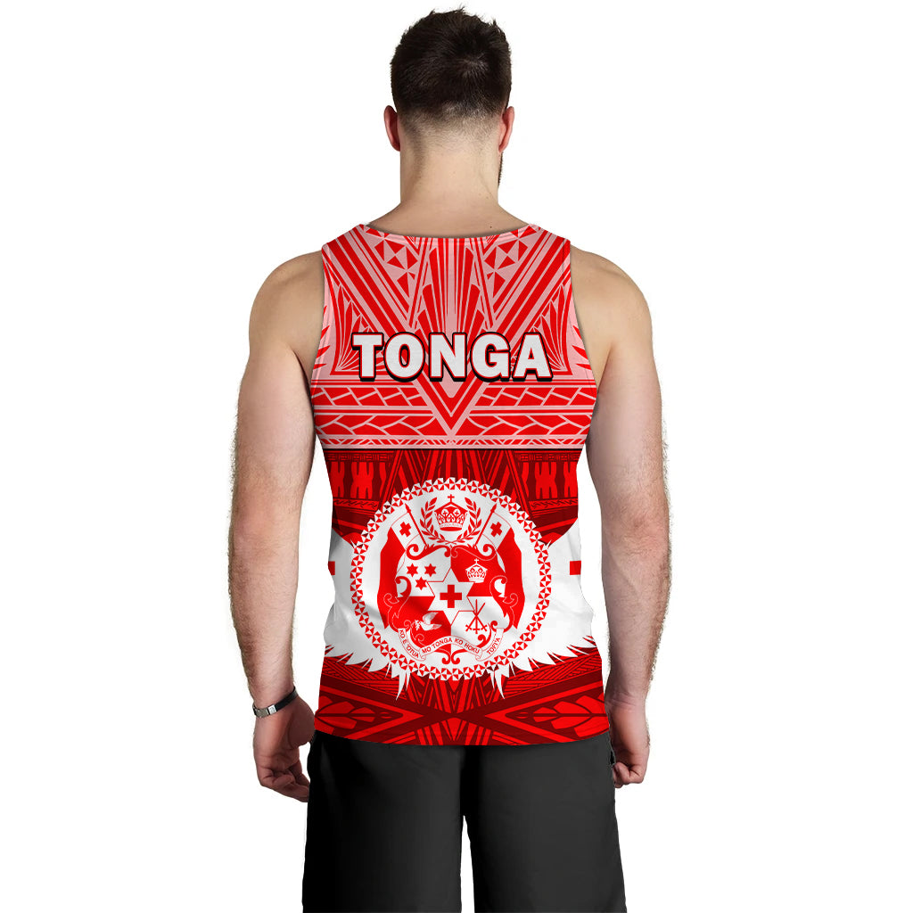 Tonga Rugby Mate Ma'a Tonga Tapa Pattern Men Tank Top - LT2 - Polynesian Pride