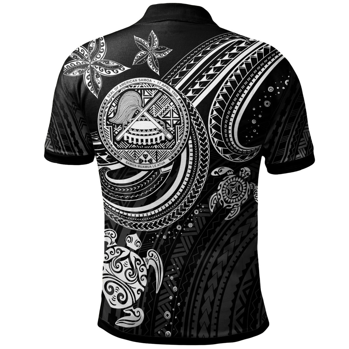 American Samoa Custom Polo Shirt White Turtle - Polynesian Pride