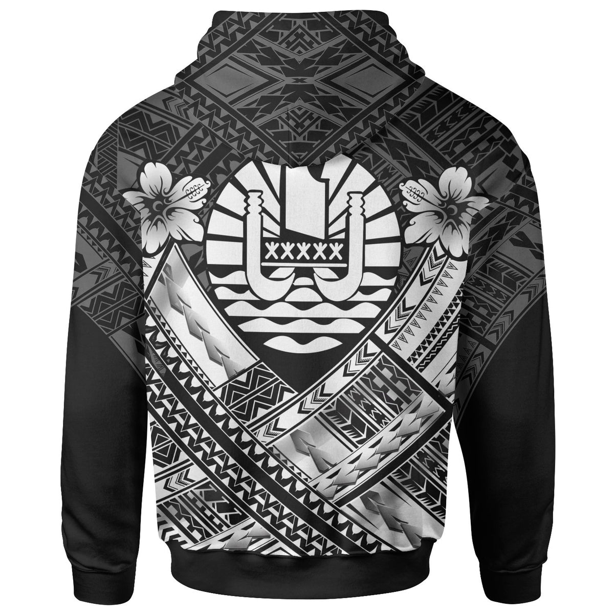 Tahiti Polynesian Zip up Hoodie Tahiti White Seal Camisole Hibiscus Style - Polynesian Pride