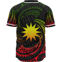 Nauru Polynesian Baseball Shirt - Reggae Tribal Wave - Polynesian Pride