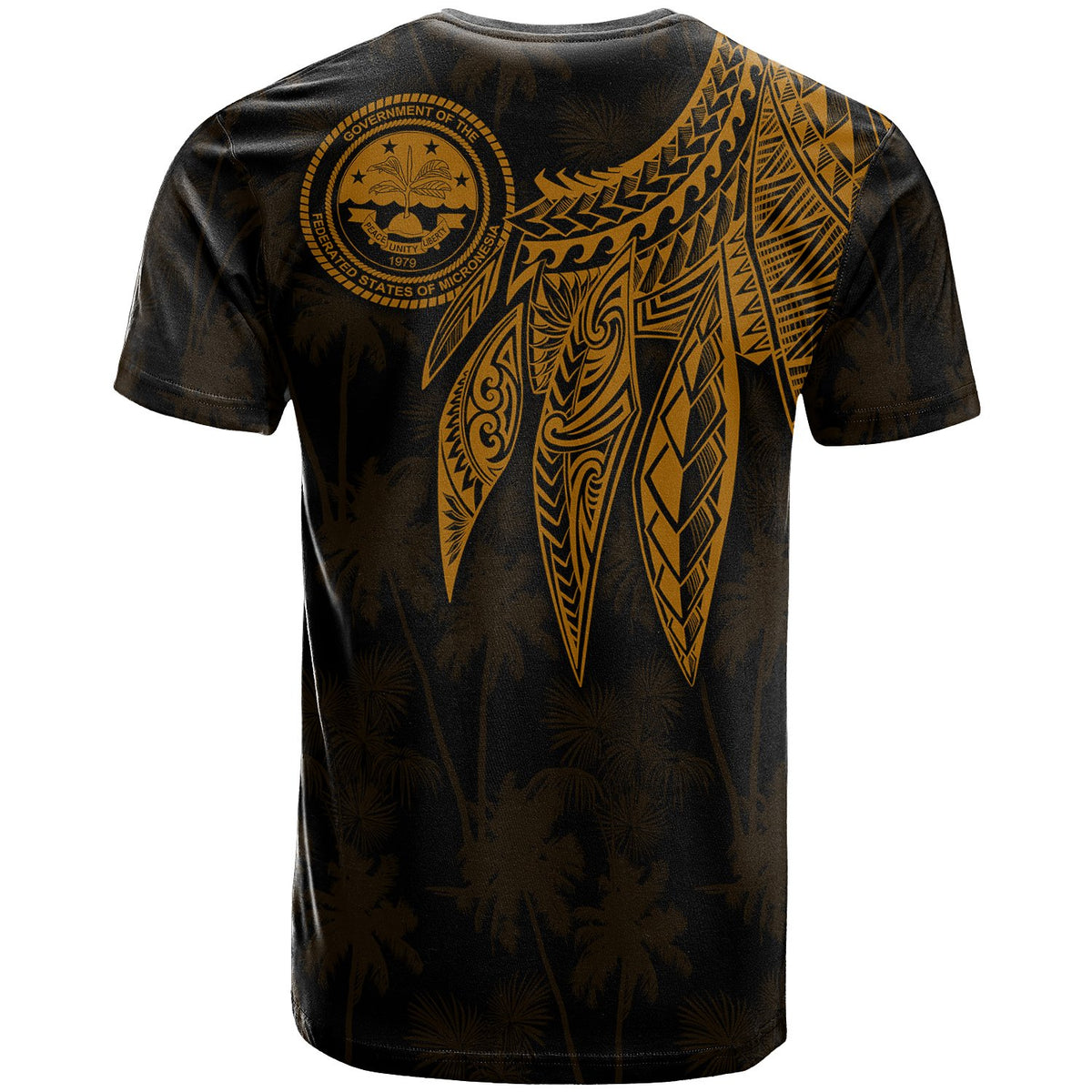 Federated States of Micronesia T Shirt Polynesian Wings (Golden) - Polynesian Pride