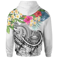 Polynesian American Samoa Zip up Hoodie Summer Plumeria (White) - Polynesian Pride