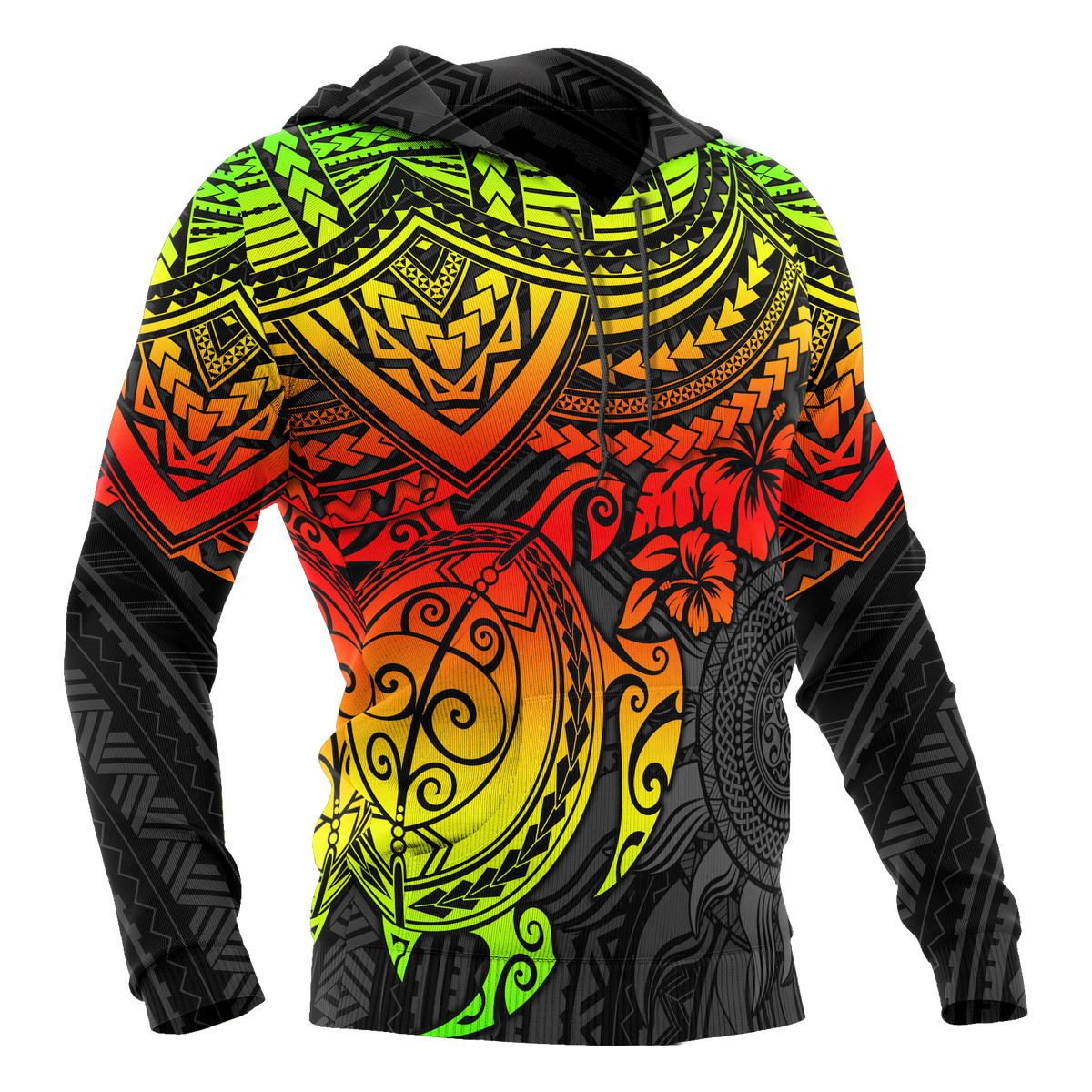 Hoodie Polynesian Reggae Turtle - Polynesian Pride