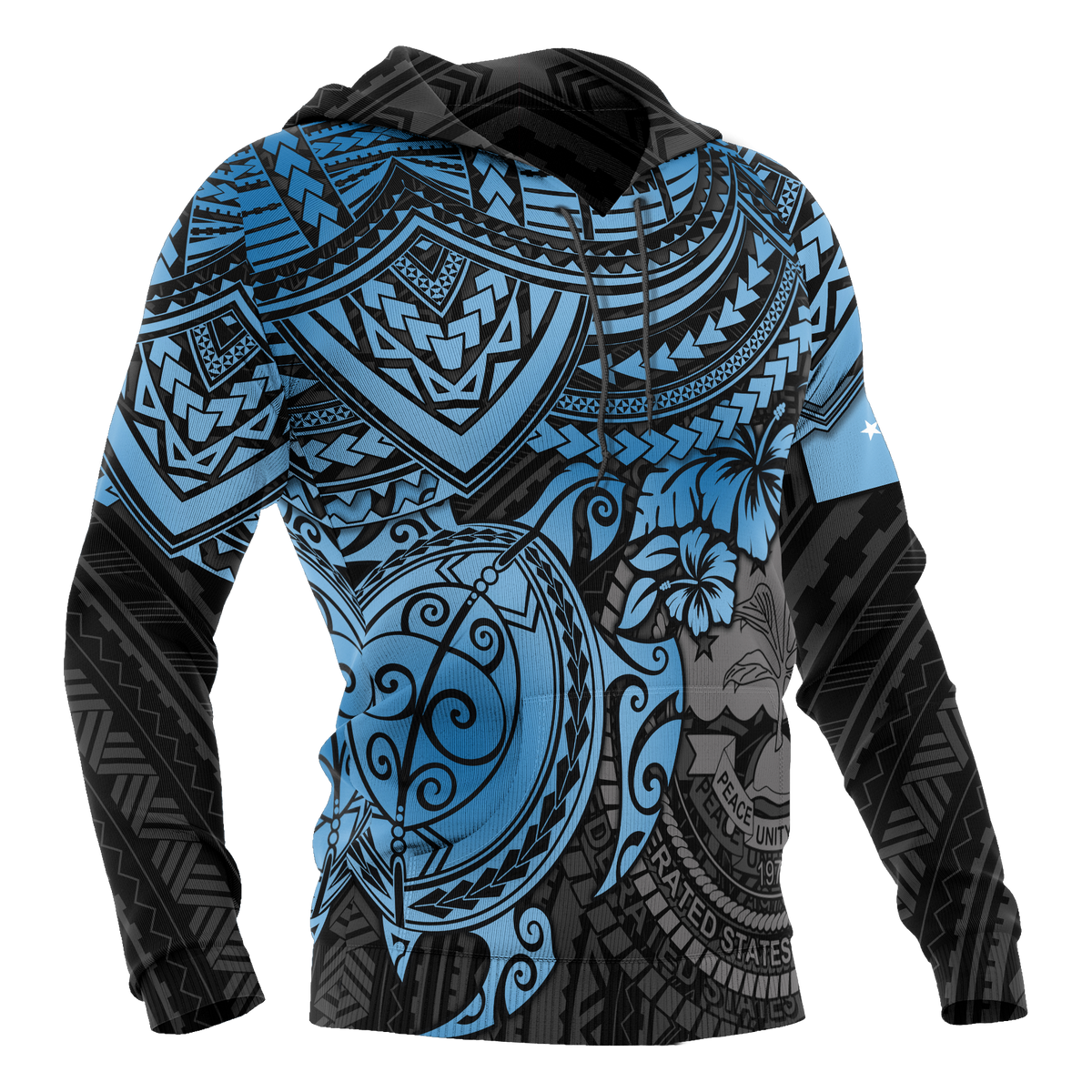 Federated States of Micronesia Hoodie Blue Turtle - Polynesian Pride