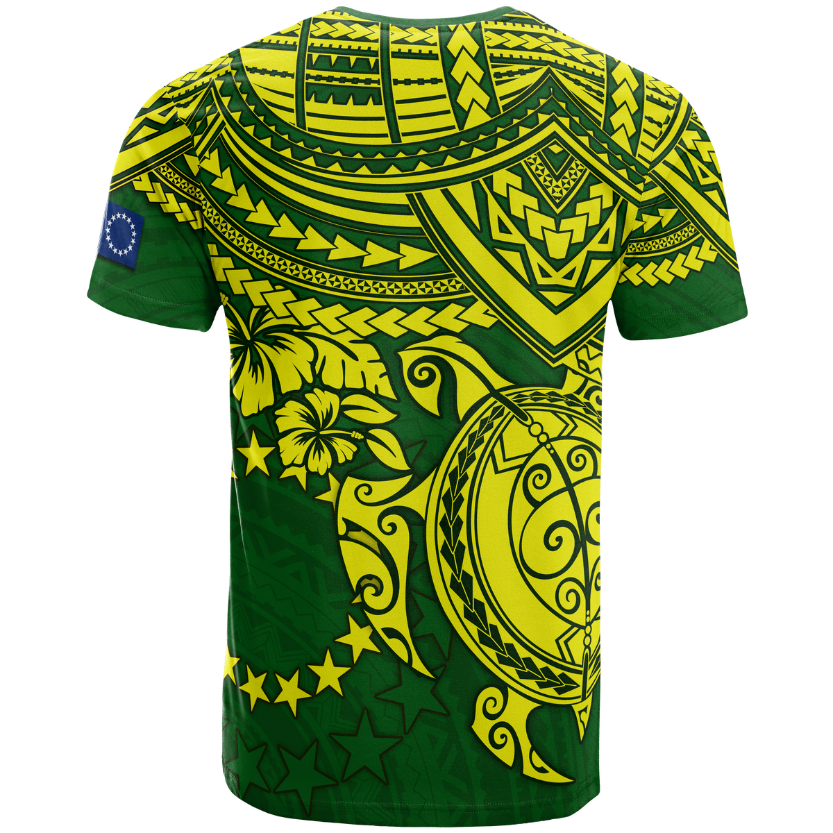 Cook Islands Polynesian T Shirt Cook Islands Flag Turtle Hibiscus - Polynesian Pride