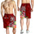 Guam Custom Personalised Men's Shorts - Turtle Plumeria (Red) - Polynesian Pride