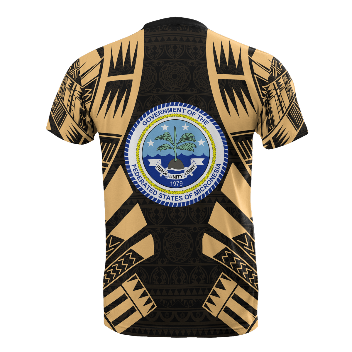 Federated States of Micronesia T Shirt F S M Seal Polynesian Tattoo Gold Style - Polynesian Pride