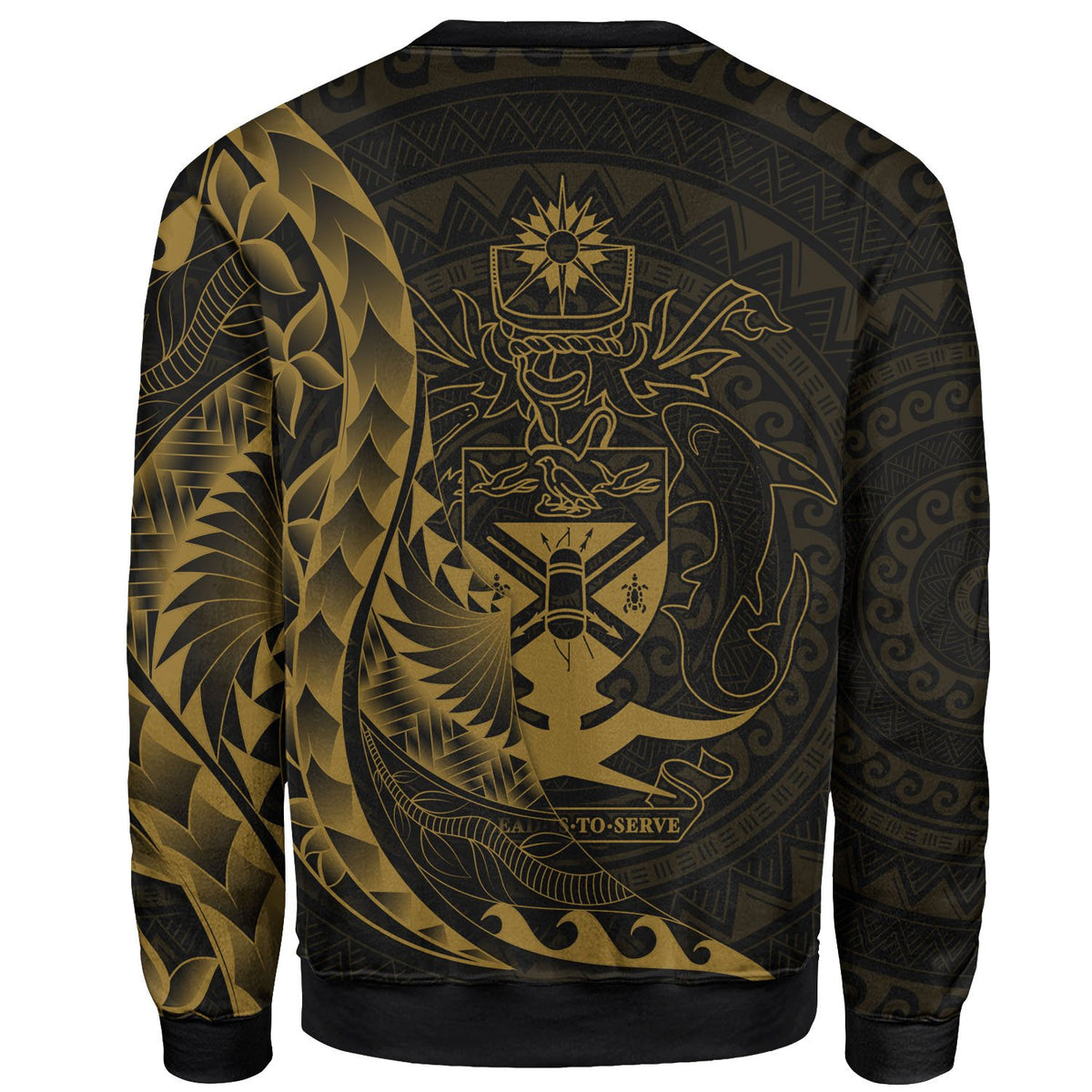 Solomon Islands Sweatshirt - Custom Personalised Polynesian Pattern Style Gold Color - Polynesian Pride