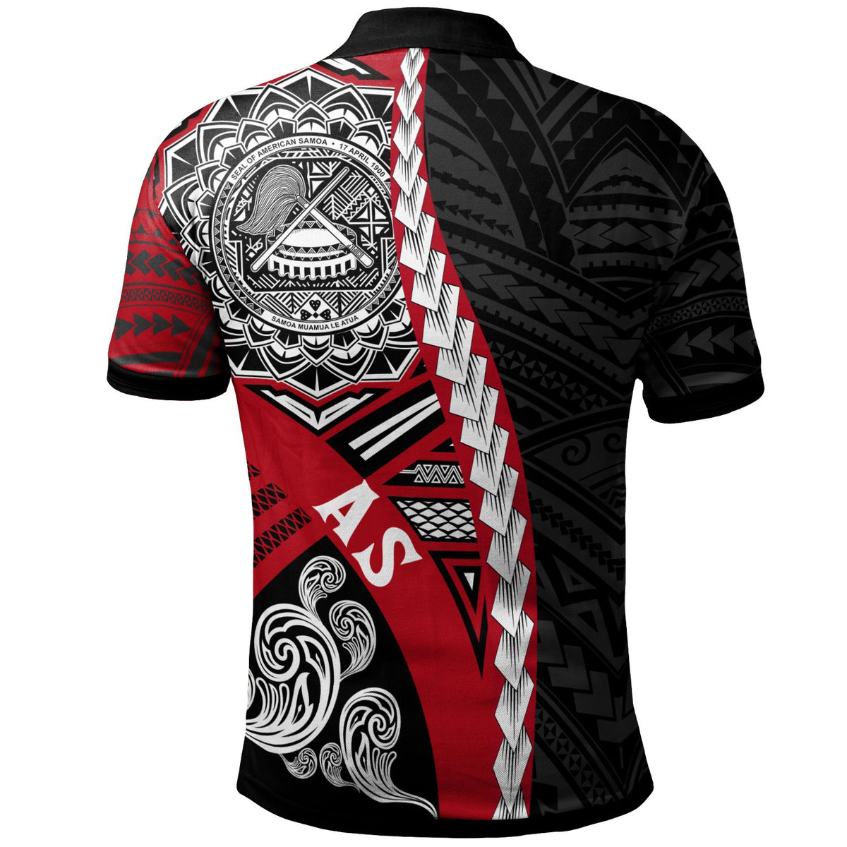 American Samoa Polynesian Custom Polo Shirt Wave Tattoo - Polynesian Pride