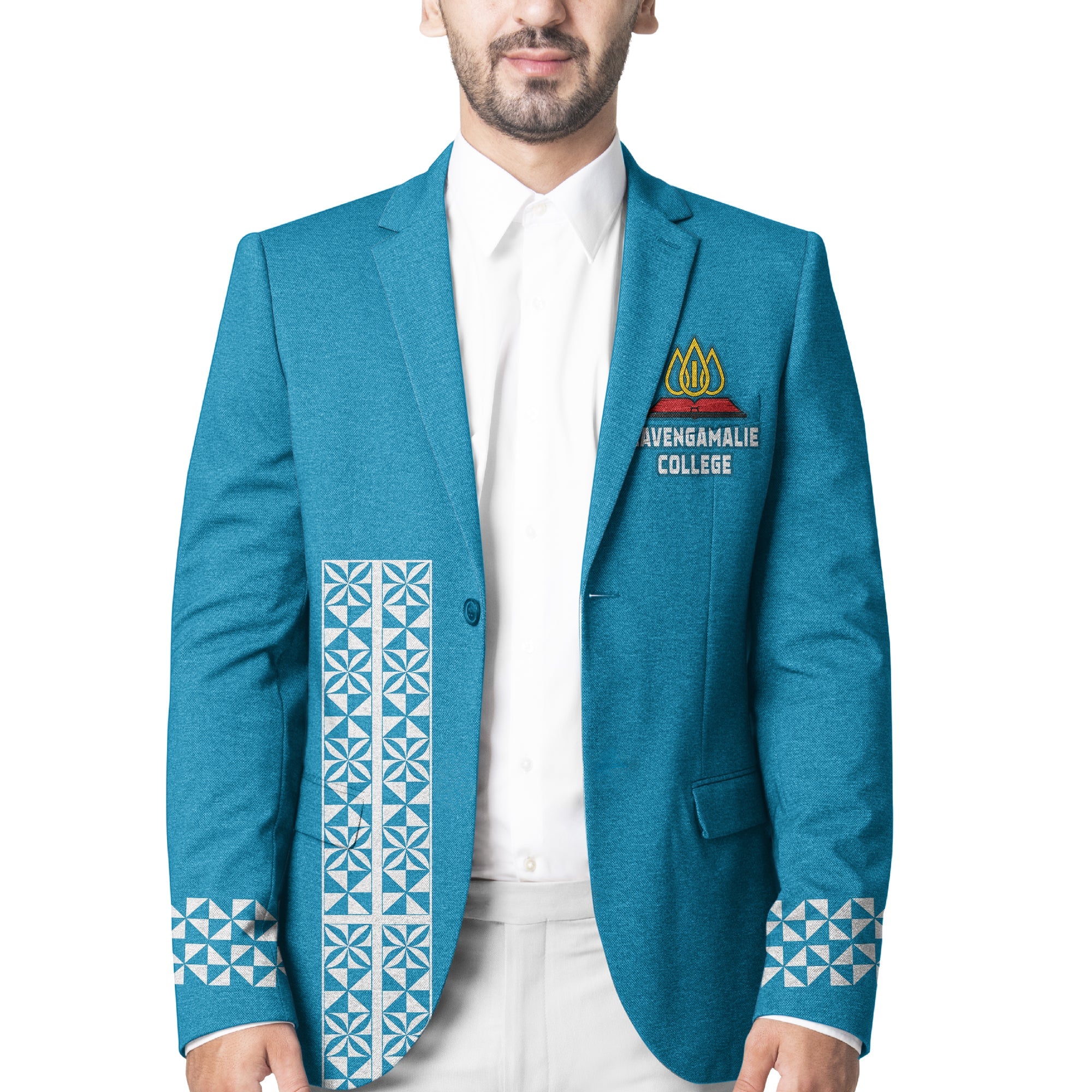 (Custom Personalised) Lavengamalie College Tonga Blazer Ngatu LT13 Unisex Blue - Polynesian Pride