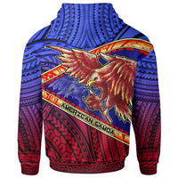 American Samoa Polynesian Zip up Hoodie Eagle Tattoo Pattern - Polynesian Pride