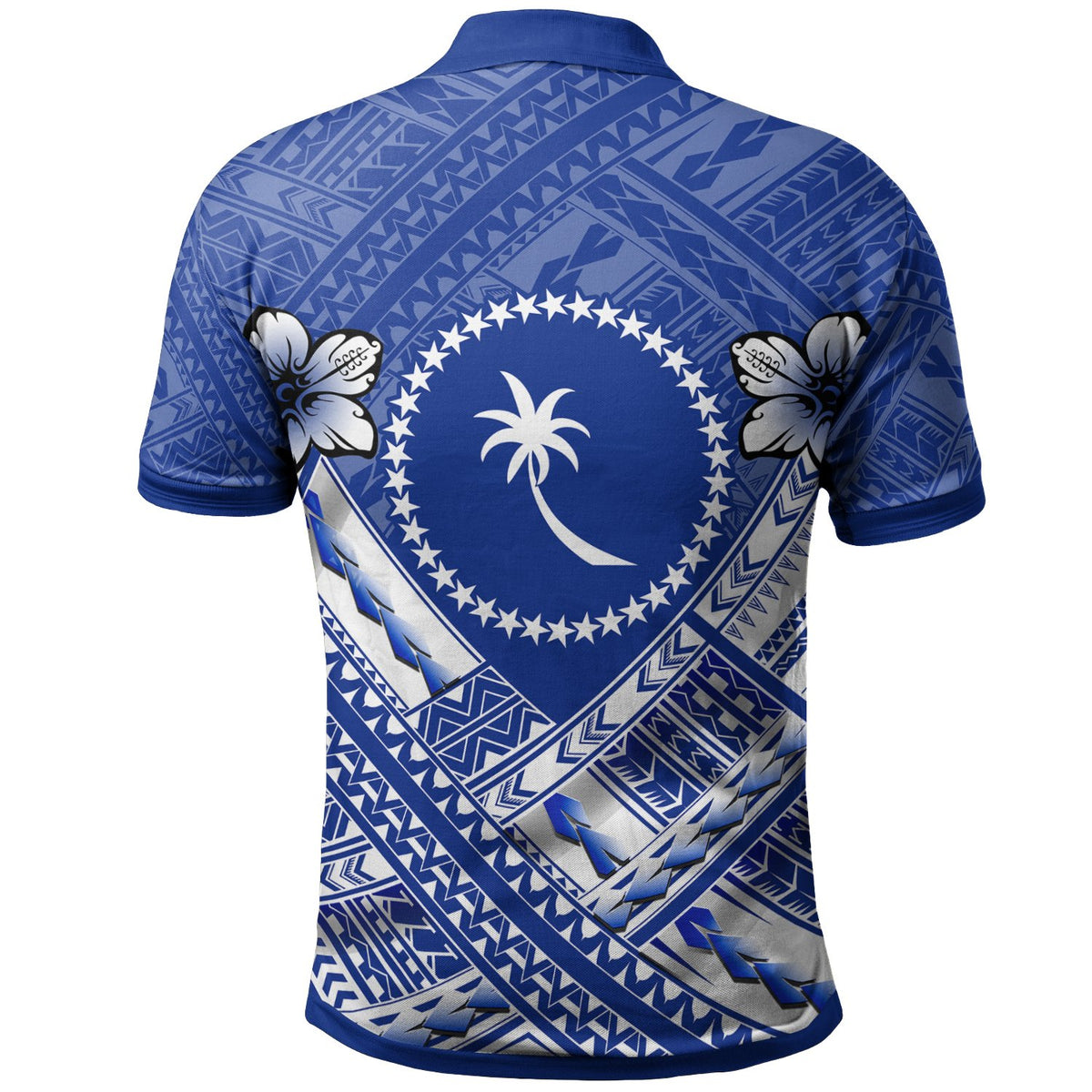 Chuuk Custom Polo Shirt Chuuk Flag Camisole Hibiscus Style - Polynesian Pride