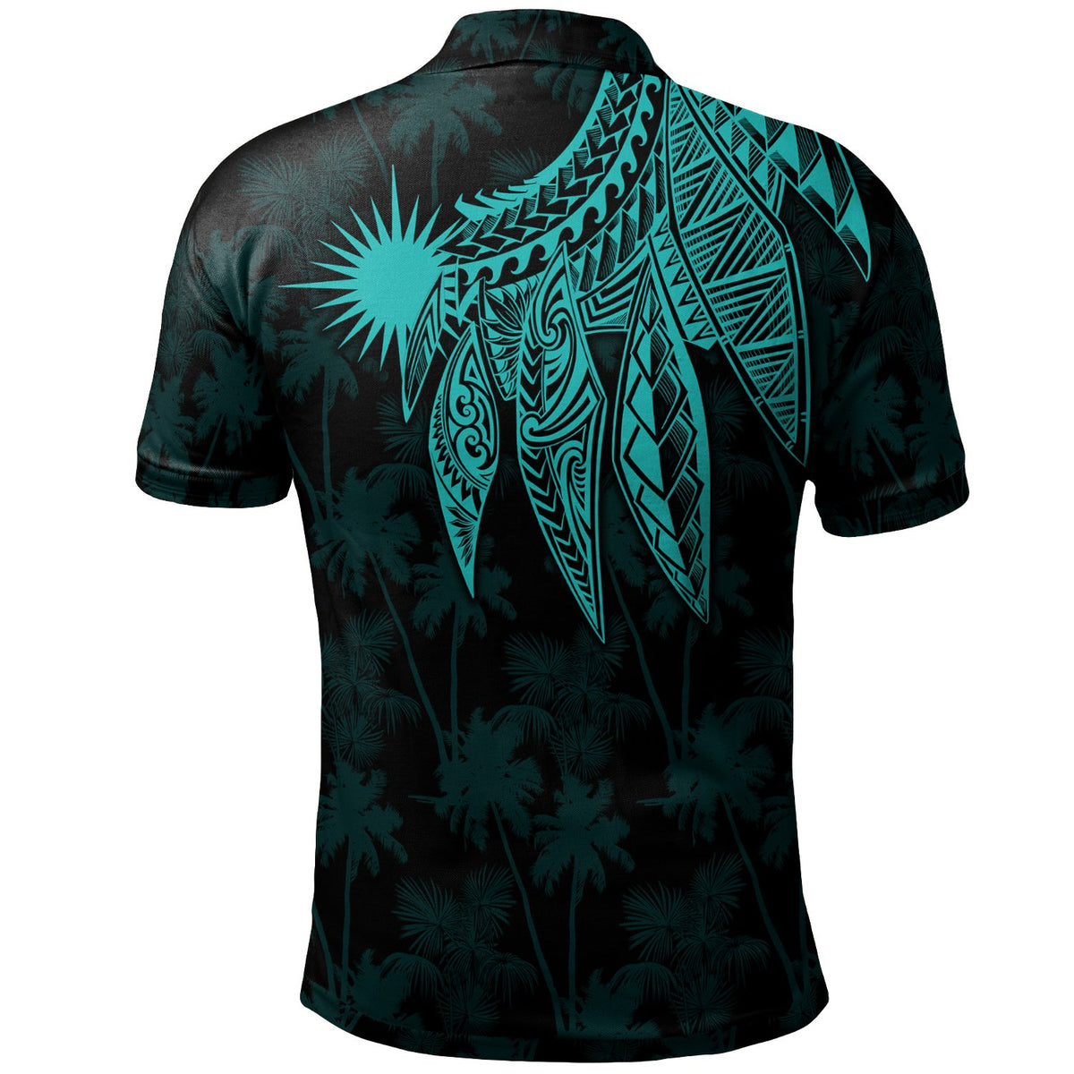 Marshall Islands Polo Polynesian Wings (Turquoise) - Polynesian Pride