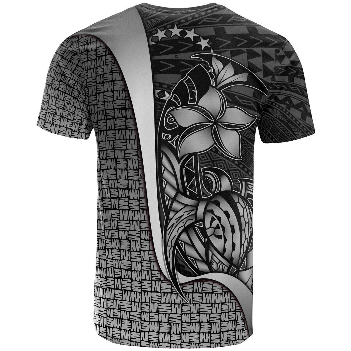 Cook Islands Polynesian T Shirt White Turtle with Hook - Polynesian Pride