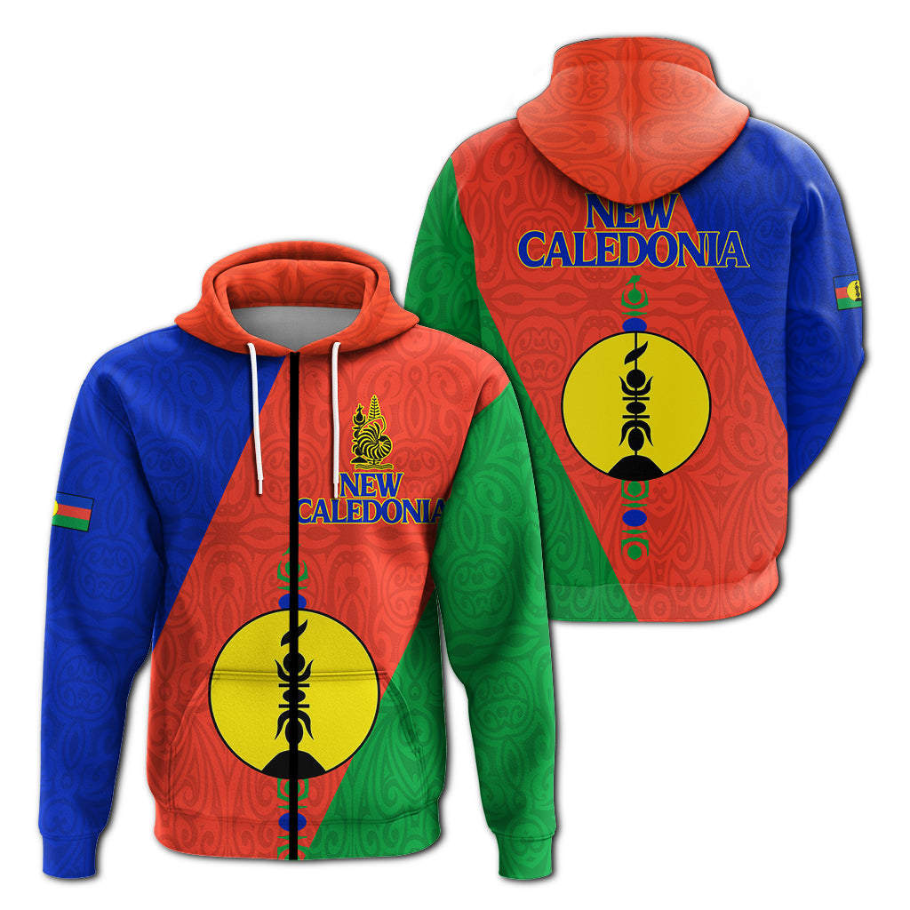 New Caledonia Zip up Hoodie Flag Style LT12 Red - Polynesian Pride