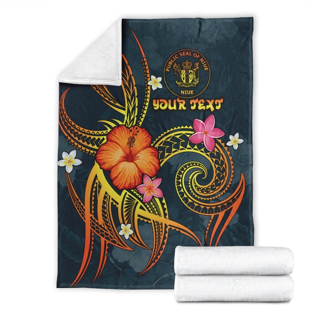 Niue Polynesian Personalised Premium Blanket - Legend of Niue (Blue) - Polynesian Pride