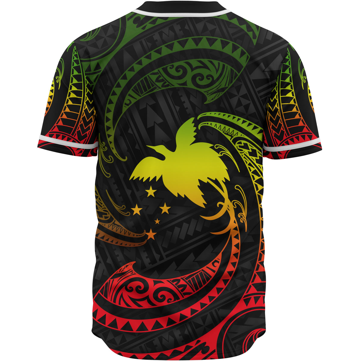 Papua New Guinea Polynesian Baseball Shirt - Reggae Tribal Wave - Polynesian Pride