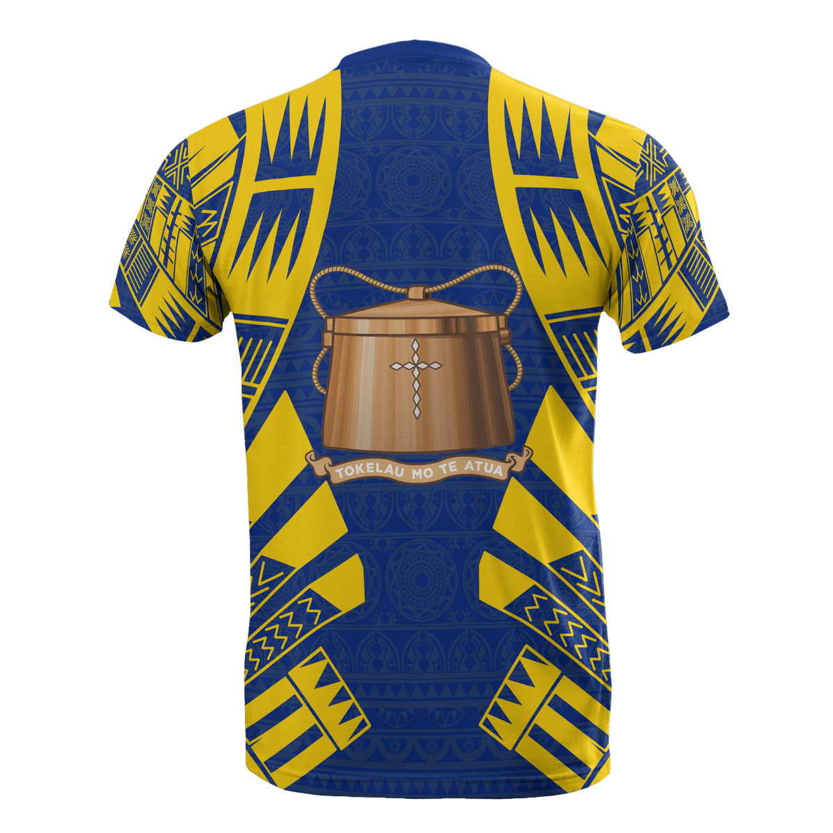 Tokelau T Shirt Tokelauan Coat of Arms Polynesian Tattoo Dark Blue Style - Polynesian Pride