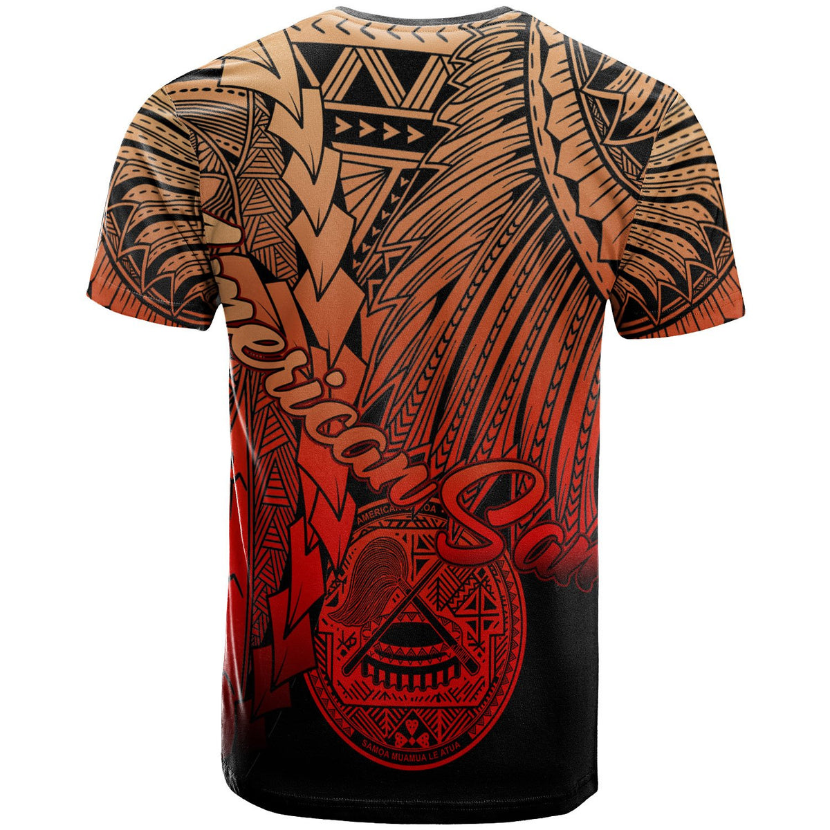 American Samoa Polynesian T Shirt Tribal Wave Tattoo Red Ver 2 - Polynesian Pride