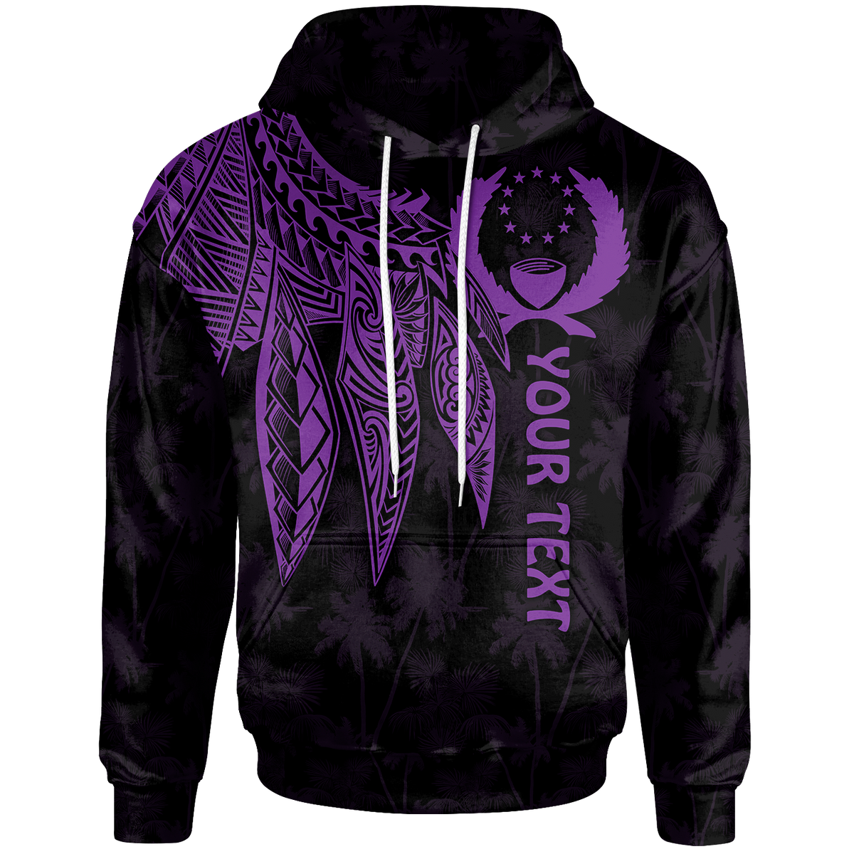 Pohnpei Custom Hoodie Polynesian Wings (Purple) Unisex Purple - Polynesian Pride