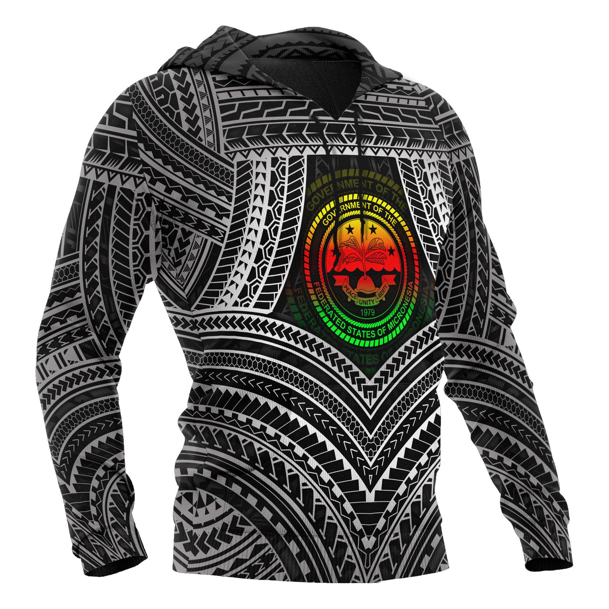 Federated States of Micronesia Hoodie FSM Seal Reggae Color - Polynesian Pride