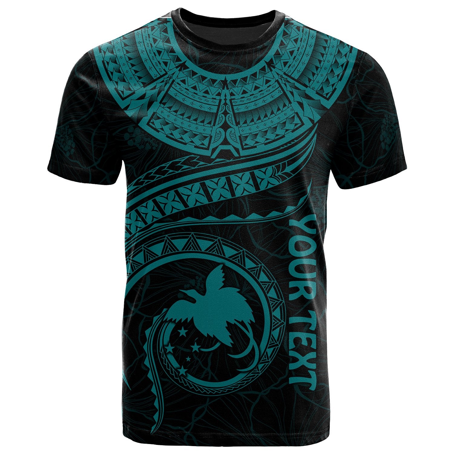 Papua New Guinea Polynesian Custom T Shirt Papua New Guinea Waves (Turquoise) Unisex Art - Polynesian Pride