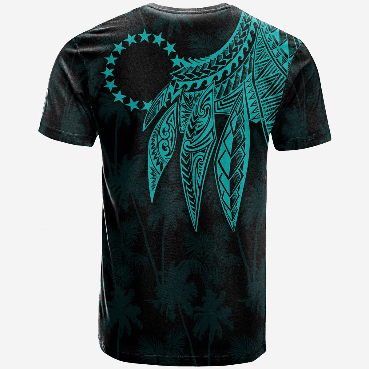 Cook Islands T Shirt Polynesian Wings (Turquoise) - Polynesian Pride