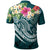 Kosrae Polynesian Polo Shirt Summer Plumeria (Turquoise) - Polynesian Pride