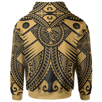 Chuuk Zip up Hoodie Gold Seal with Polynesian Tattoo - Polynesian Pride