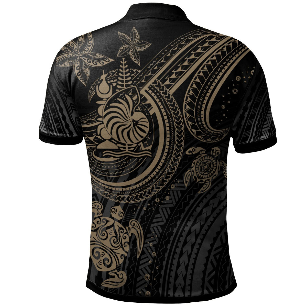 New Caledonia Custom Polo Shirt Gold Turtle - Polynesian Pride