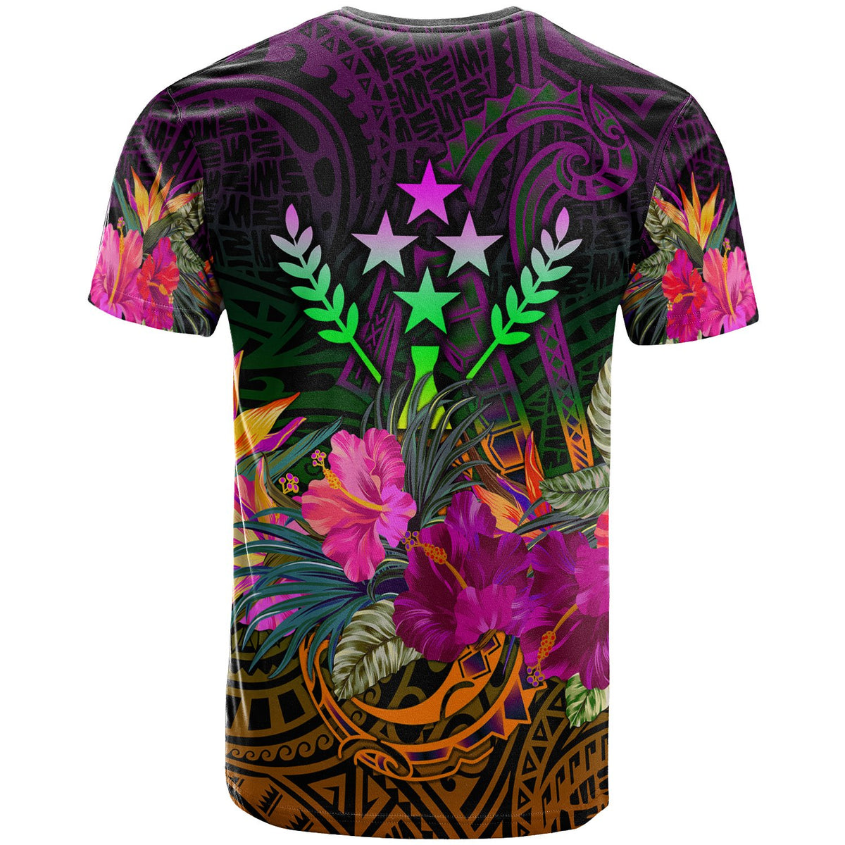Kosrae Custom T Shirt Summer Hibiscus - Polynesian Pride
