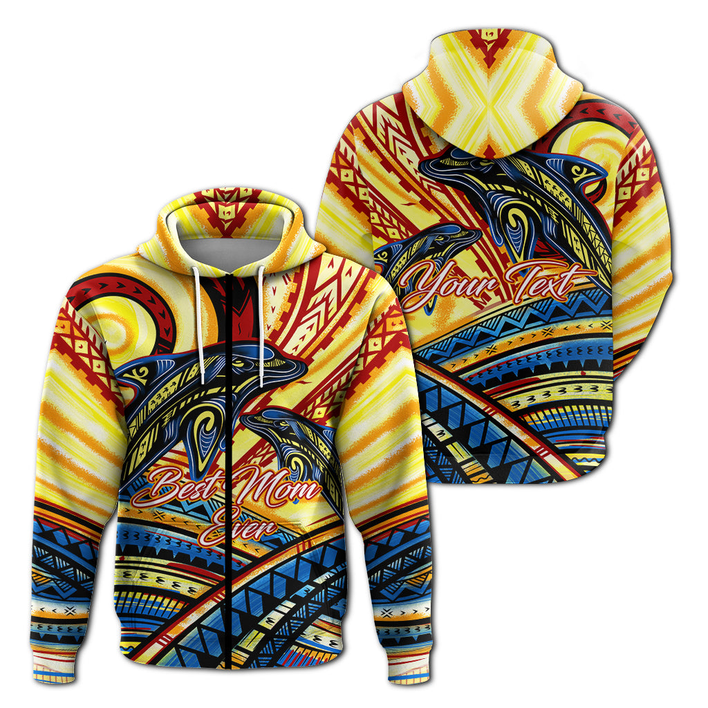 Custom Polynesia Best Mom Ever Hoodie LT12 Zip Hoodie Art - Polynesian Pride