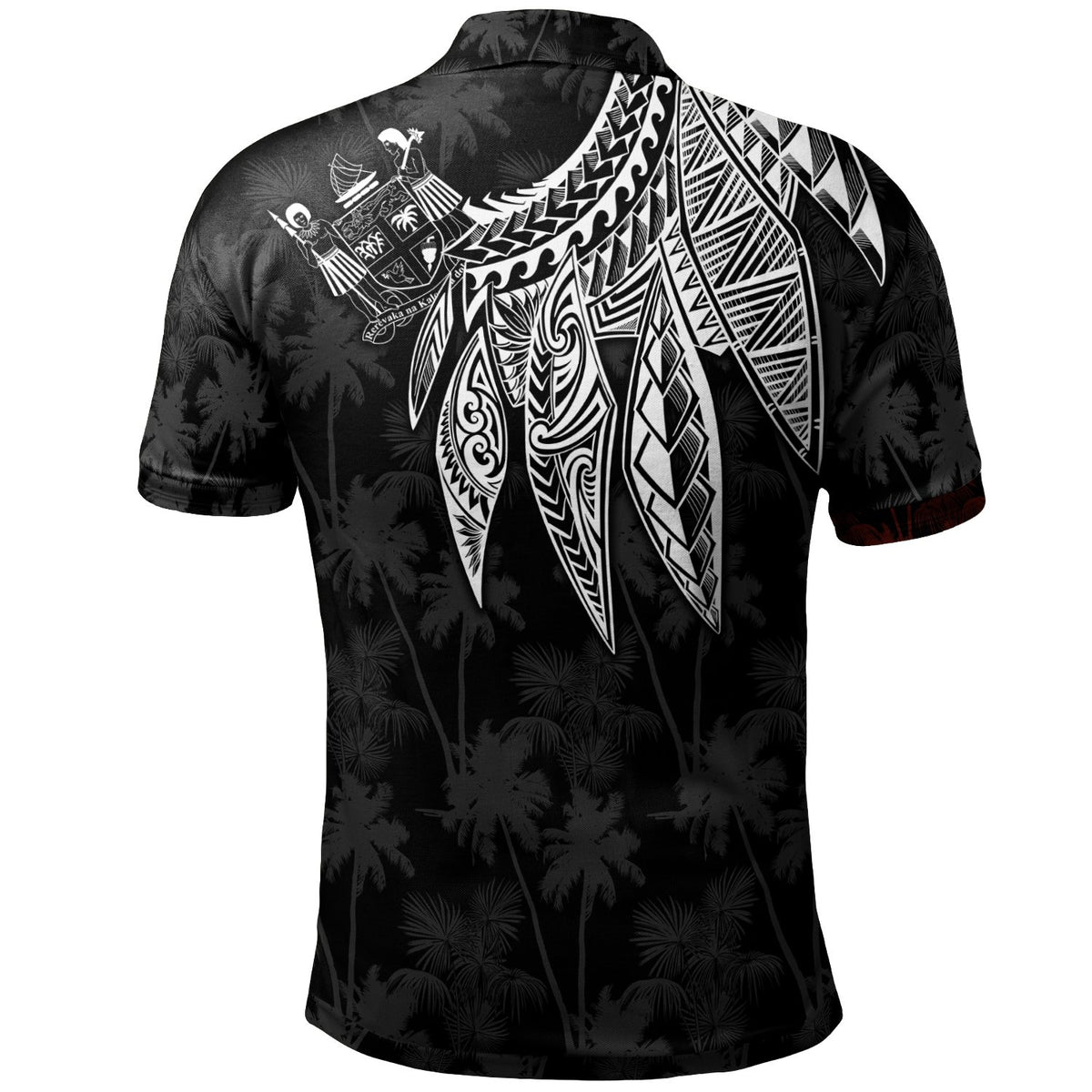 Fiji Polo Polynesian Wings (White) - Polynesian Pride