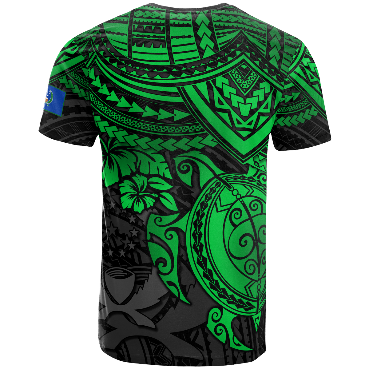 Pohnpei T Shirt Pohnpei Flag Green Turtle Hibiscus - Polynesian Pride